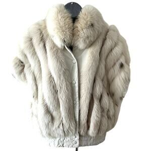 Saga Fox Luxurious Natural Silver Fox Fur Vintage Vest/Jacket Casual Fun Elegant
